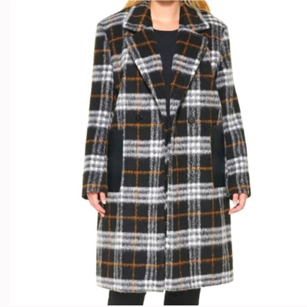 Calvin Klein Women's Wool Blend Plaid Coat/Jacket Size XS